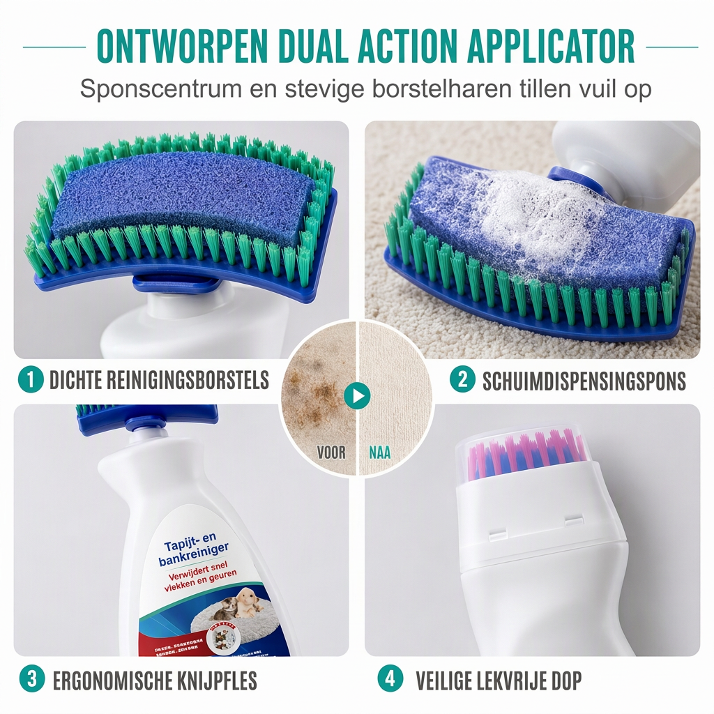 🧼 50% DE RÉDUCTION! 🛋️ Nettoyant mousse textile – Sans rinçage & brosse incluse ✨