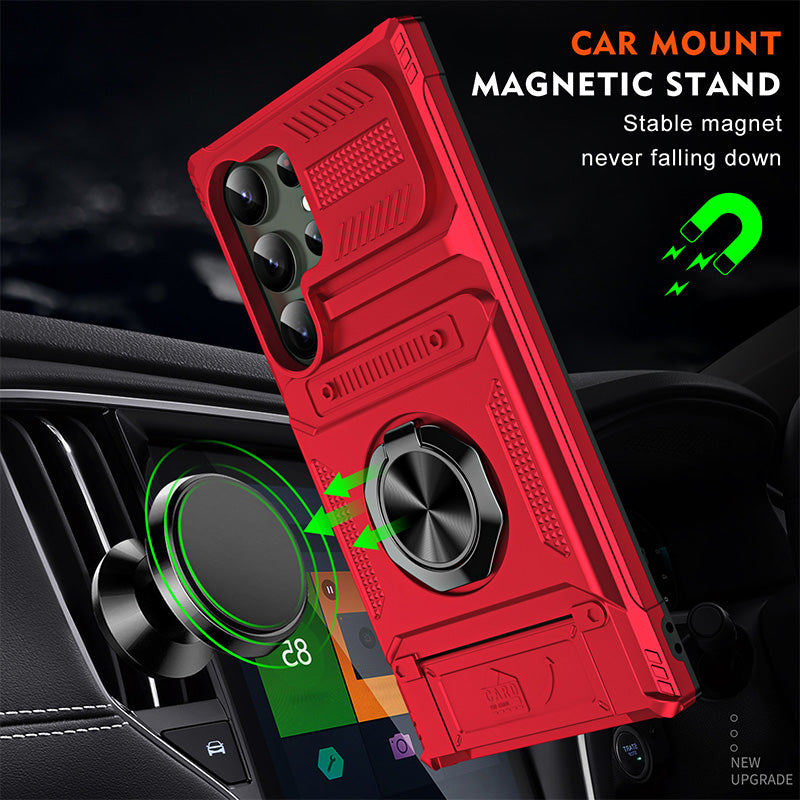 🔥 50% DE RÉDUCTION !📱 Étui porte-cartes Samsung avec support magnétiqu