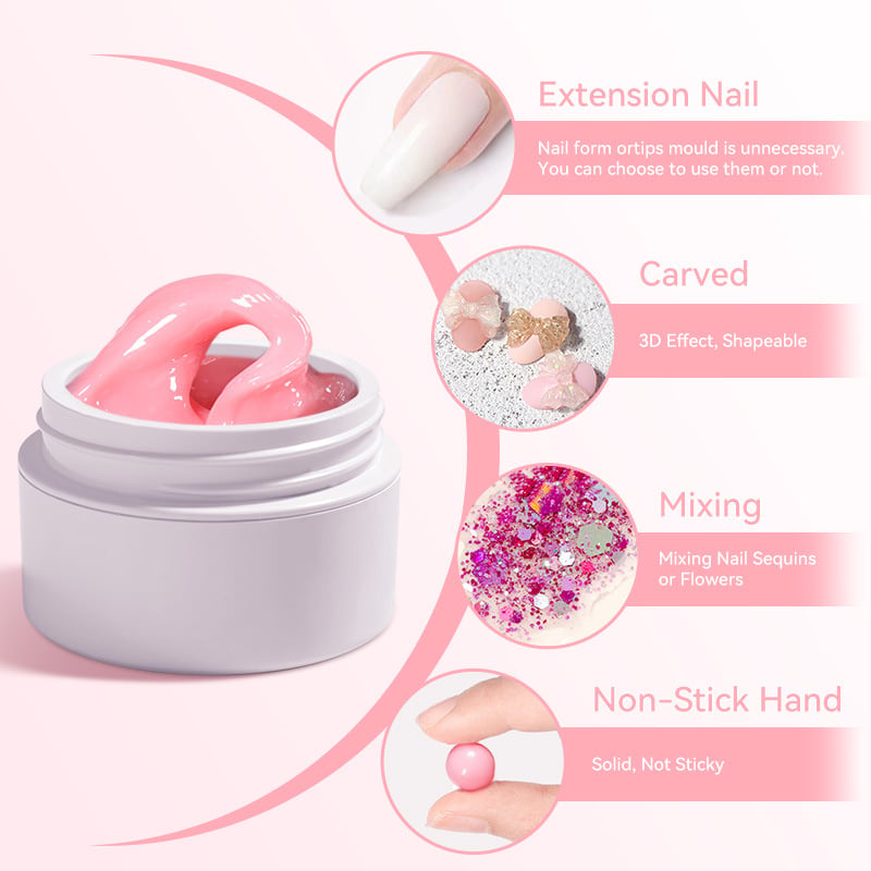 50% de Réduction – Gel Solide de Construction et Extension Ongles