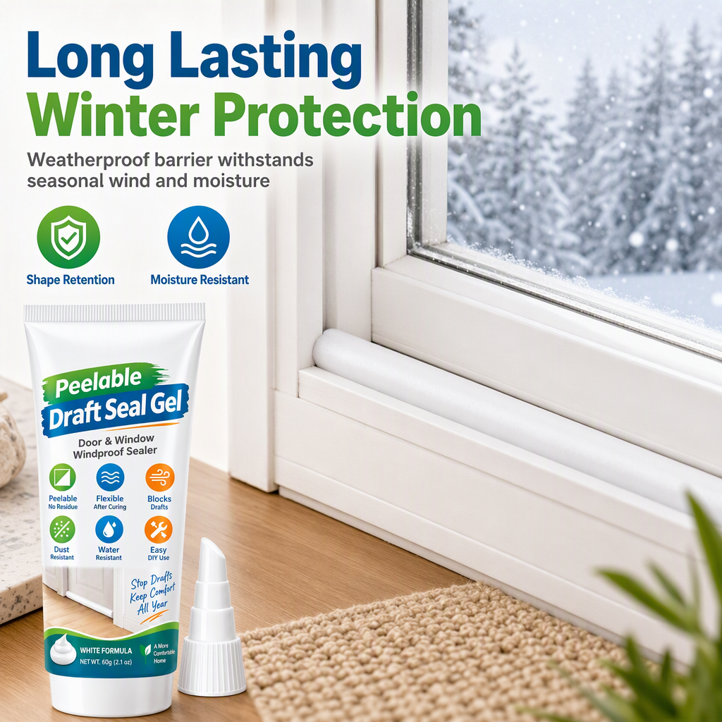 🚪50 % DE RÉDUCTION EN CE MOMENT ! Gel d'étanchéité pelable pour les interstices des portes et fenêtres – Joint d'étanchéité amovible coupe-vent, imperméable et anti-poussière pour l'isolation des interstices de la maison