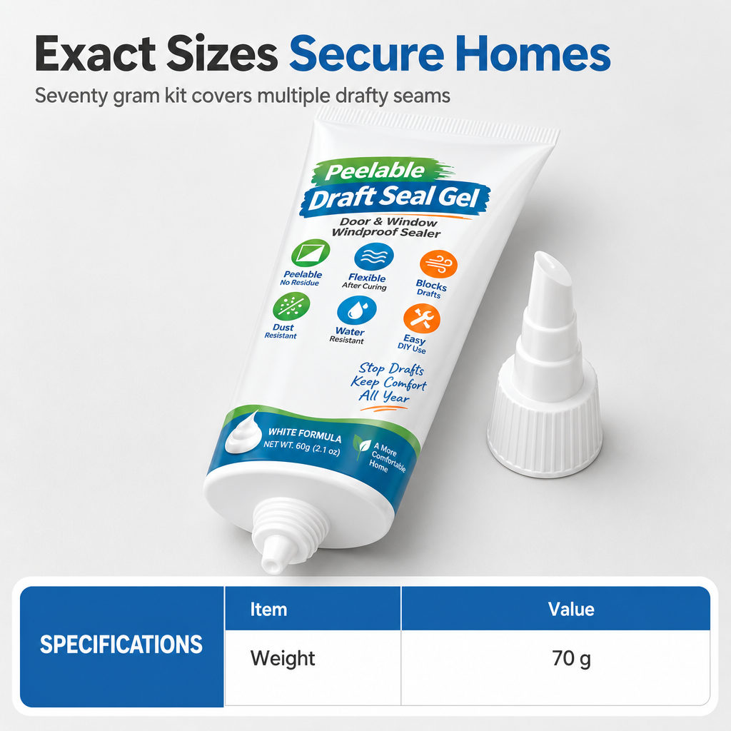 🚪50 % DE RÉDUCTION EN CE MOMENT ! Gel d'étanchéité pelable pour les interstices des portes et fenêtres – Joint d'étanchéité amovible coupe-vent, imperméable et anti-poussière pour l'isolation des interstices de la maison