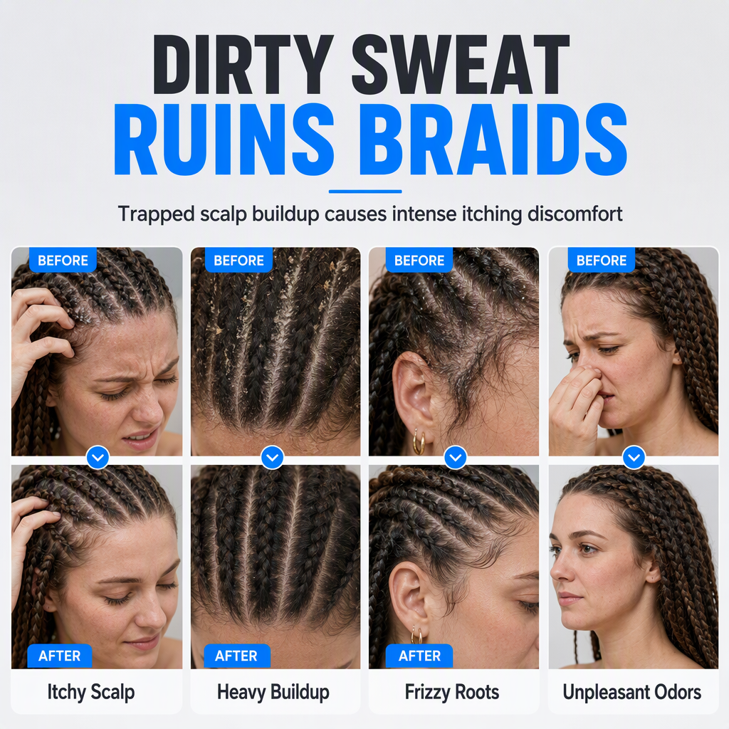 Redonnez vie à vos tresses en un clin d'œil ! Mousse nettoyante sans eau pour le cuir chevelu