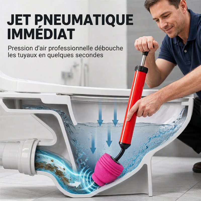 🔥-50% DE RÉDUCTION✨Déboucheur canalisation haute pression 🚰1s débouchage, buse 180°, sans produit chimique