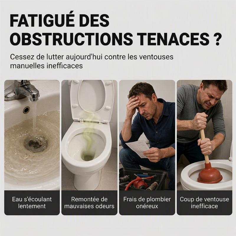 🔥-50% DE RÉDUCTION✨Déboucheur canalisation haute pression 🚰1s débouchage, buse 180°, sans produit chimique