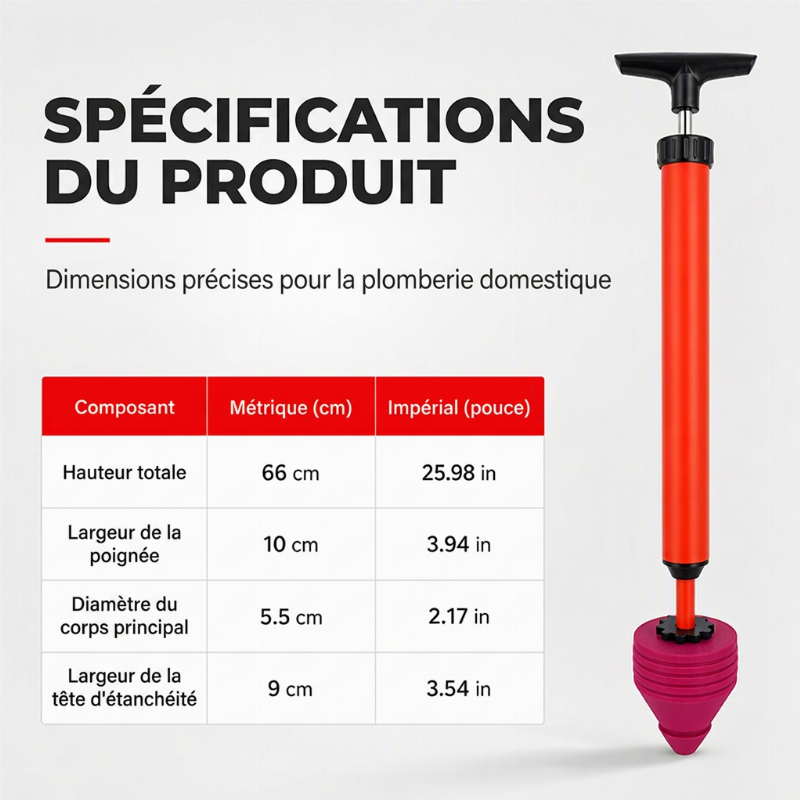 🔥-50% DE RÉDUCTION✨Déboucheur canalisation haute pression 🚰1s débouchage, buse 180°, sans produit chimique