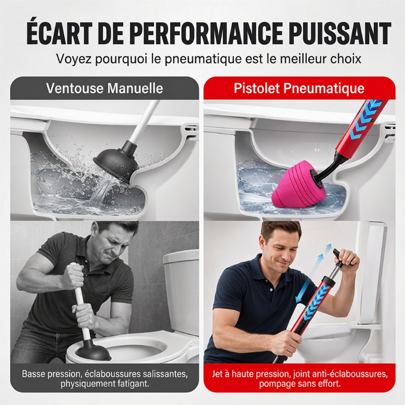 🔥-50% DE RÉDUCTION✨Déboucheur canalisation haute pression 🚰1s débouchage, buse 180°, sans produit chimique