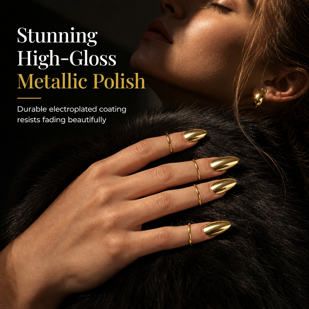 💍 Bague à ongles en métal ✨ Accessoire bijoux ongles mode