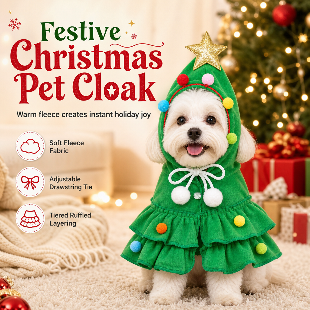 📢📢50 % DE RÉDUCTION !! ⏰Cape de Noël pour chats et chiens