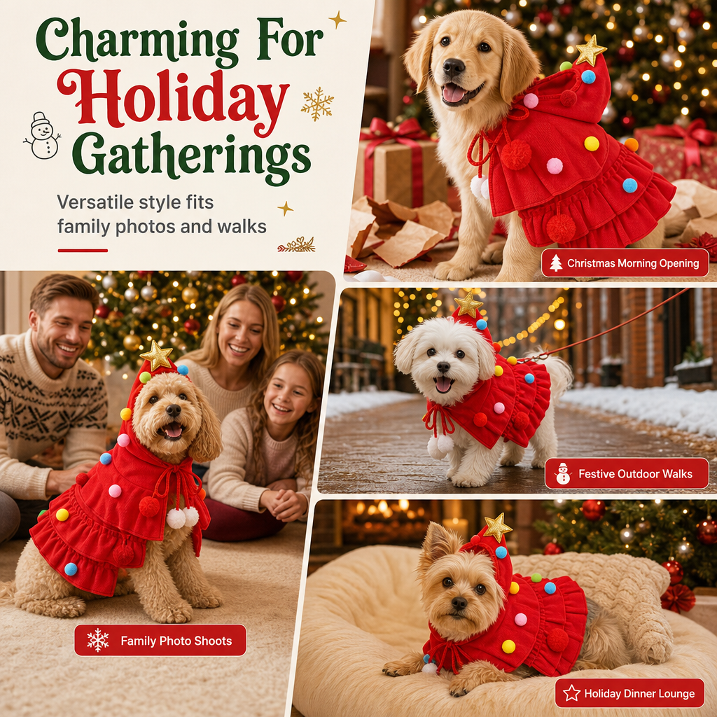 📢📢50 % DE RÉDUCTION !! ⏰Cape de Noël pour chats et chiens
