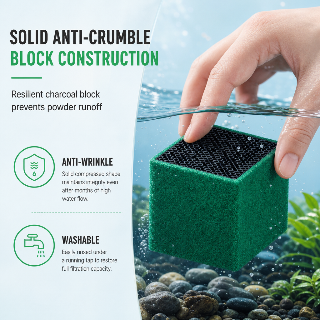 🔥-50% DE RÉDUCTION✨Cube charbon actif aquarium🐠Filtre nid d’abeille, clarifie l’eau et élimine les mauvaises odeurs