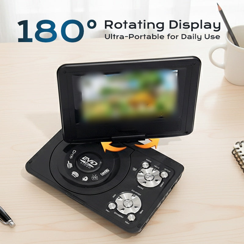 📀 50 % DE RÉDUCTION EN CE MOMENT ! 🎬 Lecteur DVD portable avec écran pivotant à 180° | USB, sortie AV et jeux intégrés 🎮