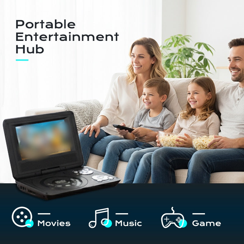 📀 50 % DE RÉDUCTION EN CE MOMENT ! 🎬 Lecteur DVD portable avec écran pivotant à 180° | USB, sortie AV et jeux intégrés 🎮
