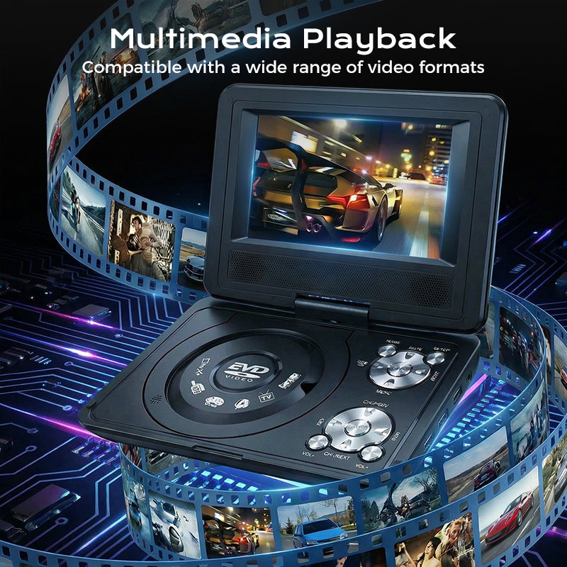 📀 50 % DE RÉDUCTION EN CE MOMENT ! 🎬 Lecteur DVD portable avec écran pivotant à 180° | USB, sortie AV et jeux intégrés 🎮