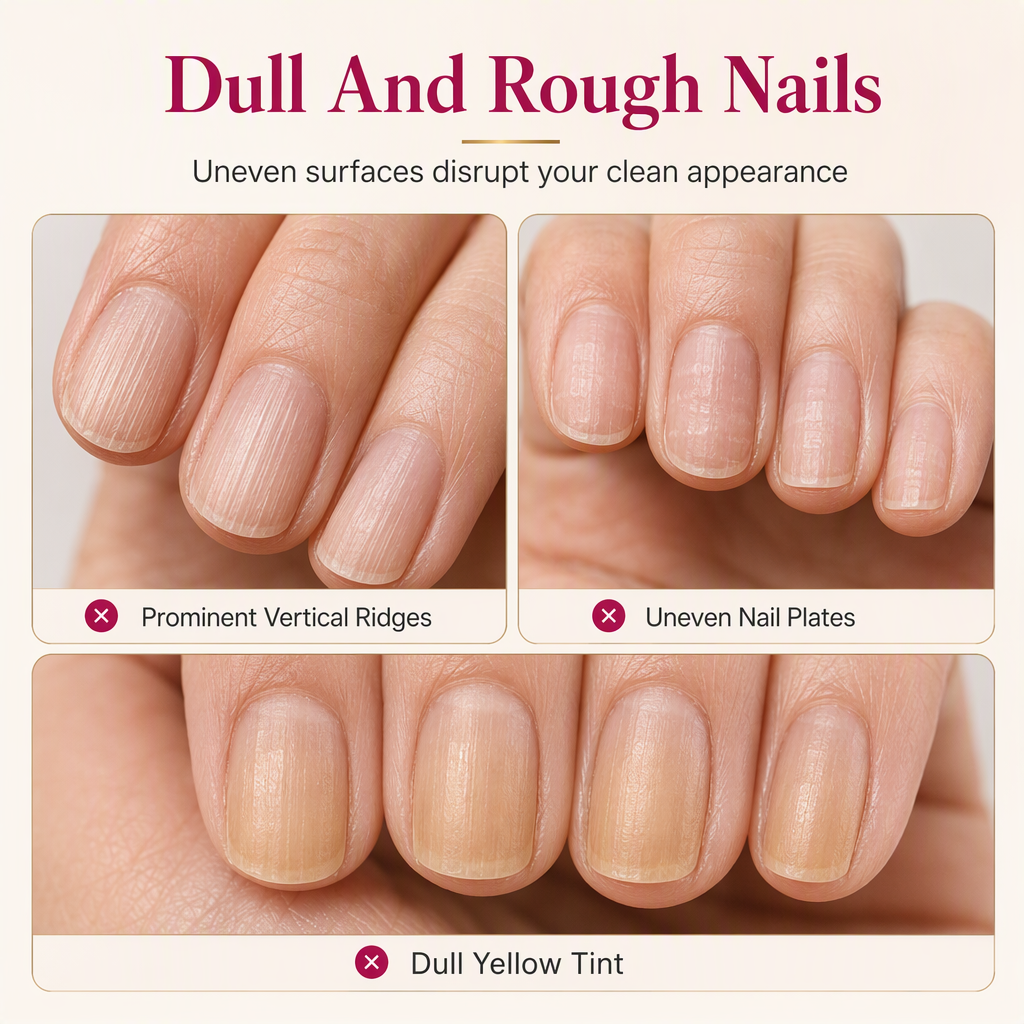 🔥 50% DE RÉDUCTION ! ✨Liquide lissant et comblant les stries des ongles, rose nude brillant, pour ongles irréguliers
