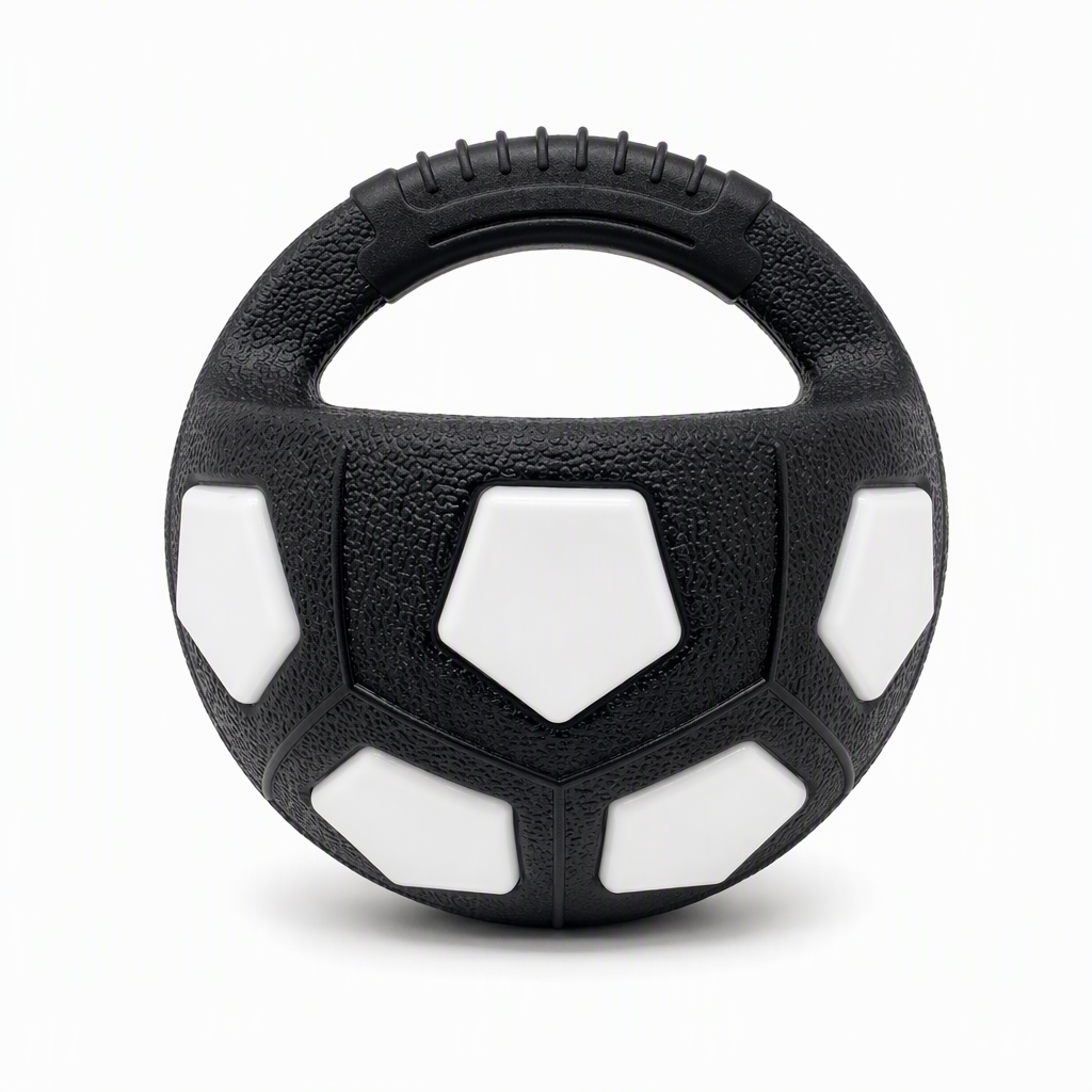 🐶⚽ Balle de Football Interactive pour Chien – Poignées de Traction, TPR Résistant aux Morsures et Jeu Extérieur