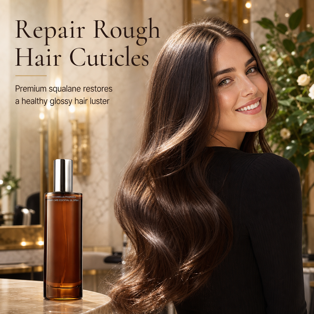 🔥-50% DE RÉDUCTION✨Spray huile capillaire sans rinçage🌸Parfum camélia rouge, nourrit et lisse les cheveux