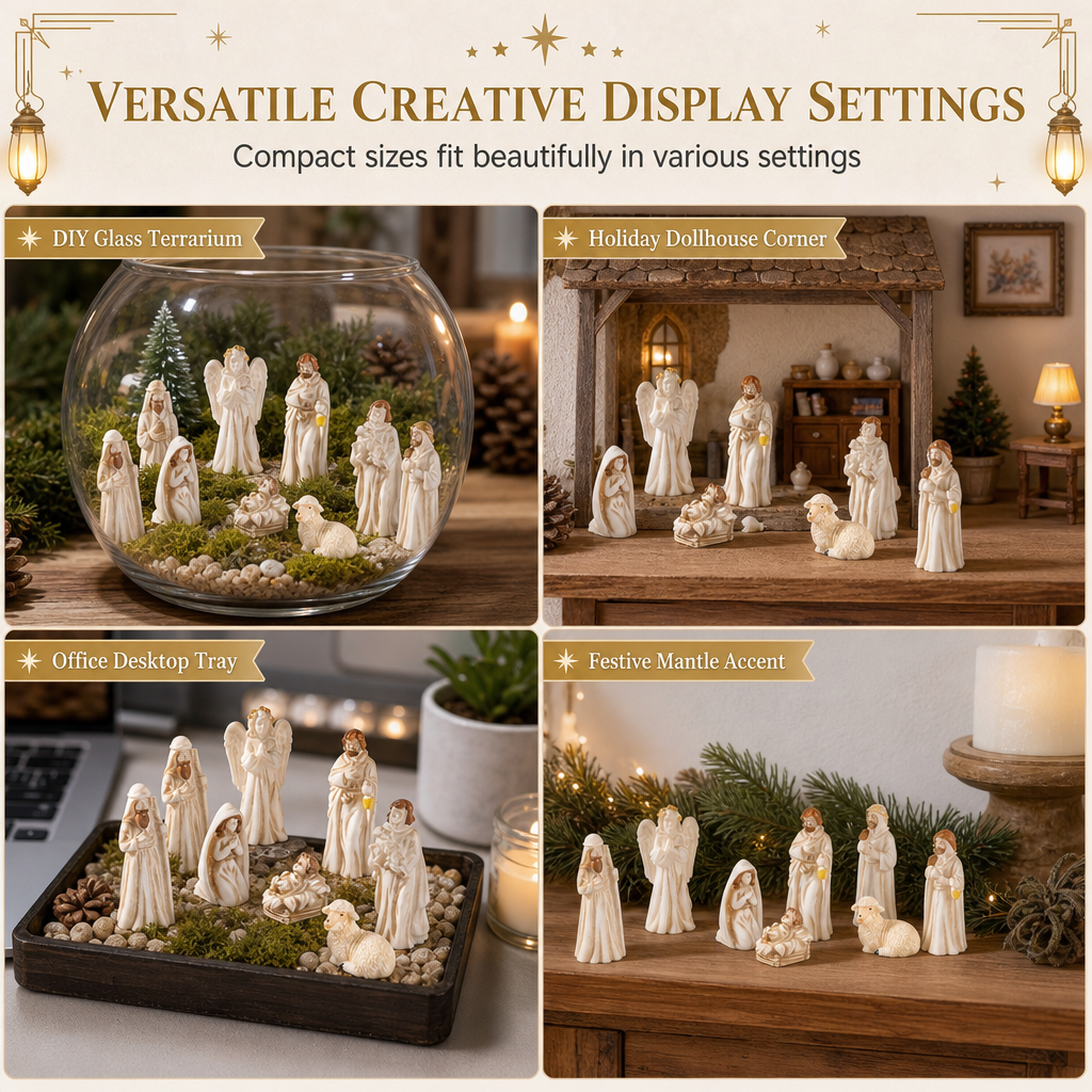 🔥 50% DE RÉDUCTION ! ✨Miniature Resin Nativity Scene Figures