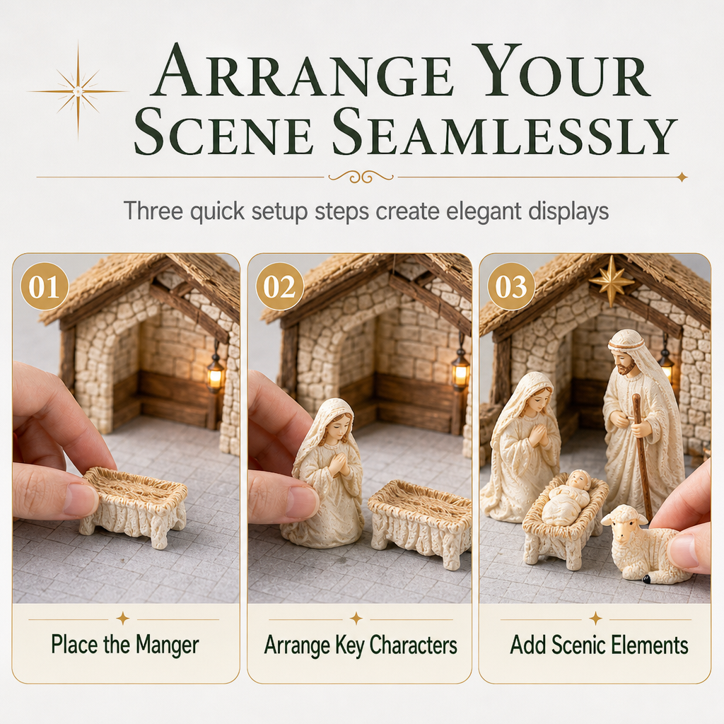 🔥 50% DE RÉDUCTION ! ✨Miniature Resin Nativity Scene Figures