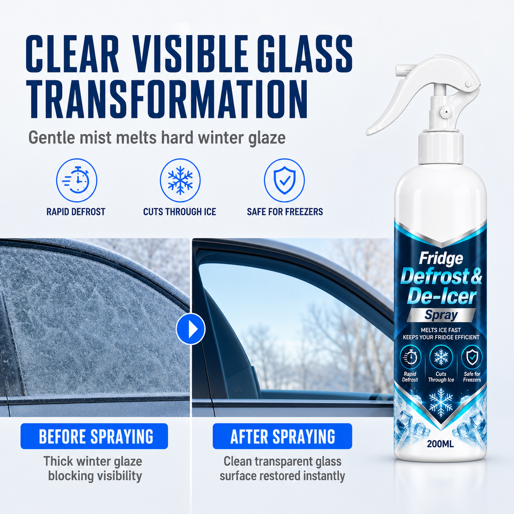 ❄️🚗 Spray dégivrant rapide | Élimination du givre et de la glace – Format pratique