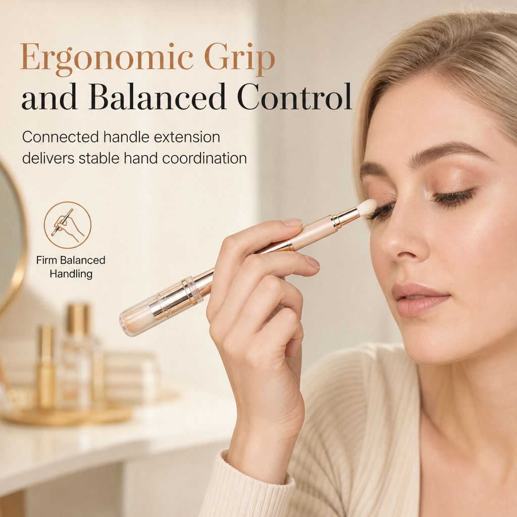 🖌️DERNIER JOUR DE VENTE ! 50 % DE RÉDUCTION !!📢Ensemble de pinceaux de maquillage rétractables portables, outil cosmétique de voyage multifonctionnel avec pinceau à poudre et à lèvres en silicone
