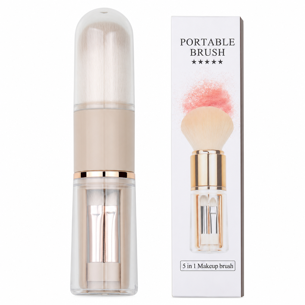 🖌️DERNIER JOUR DE VENTE ! 50 % DE RÉDUCTION !!📢Ensemble de pinceaux de maquillage rétractables portables, outil cosmétique de voyage multifonctionnel avec pinceau à poudre et à lèvres en silicone