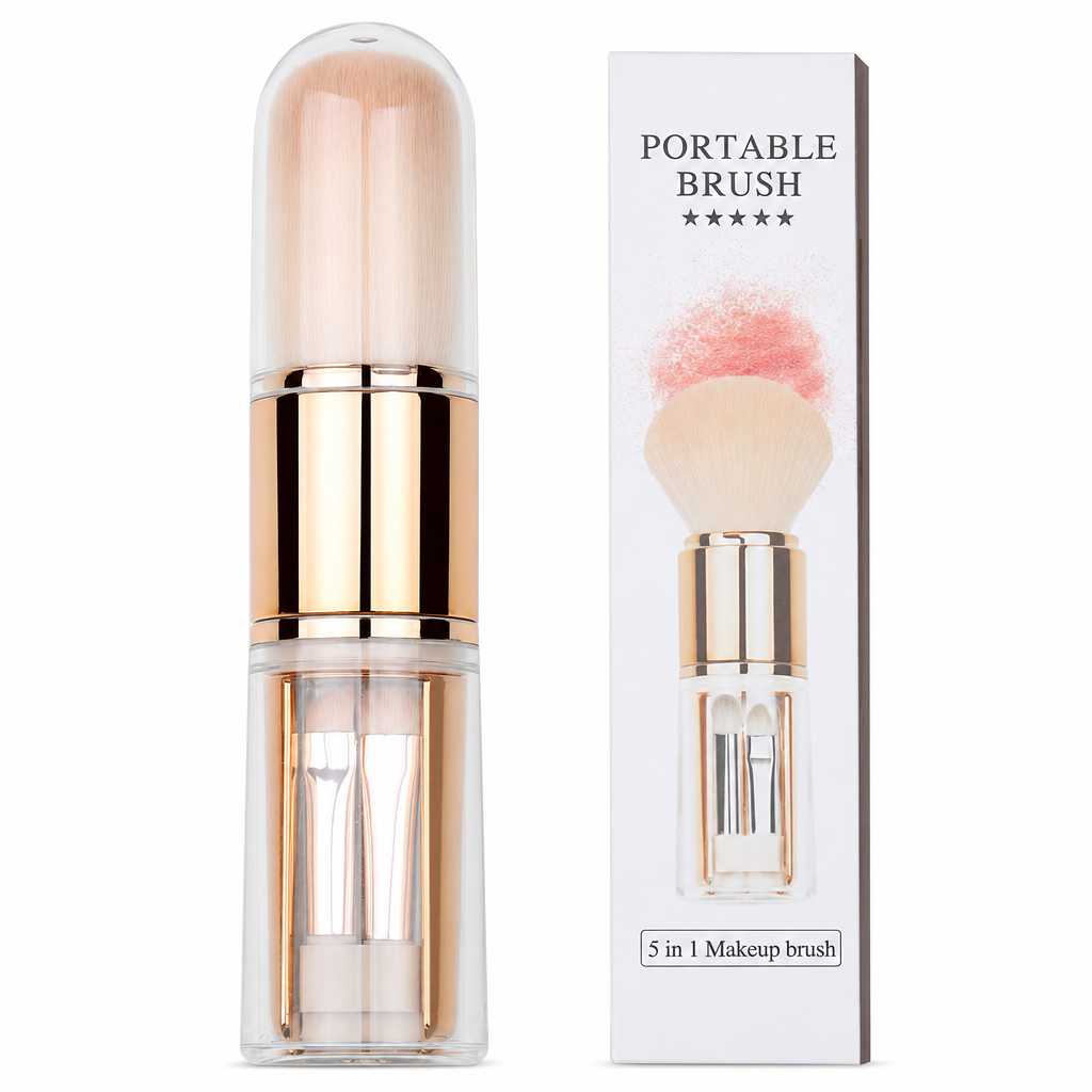 🖌️DERNIER JOUR DE VENTE ! 50 % DE RÉDUCTION !!📢Ensemble de pinceaux de maquillage rétractables portables, outil cosmétique de voyage multifonctionnel avec pinceau à poudre et à lèvres en silicone