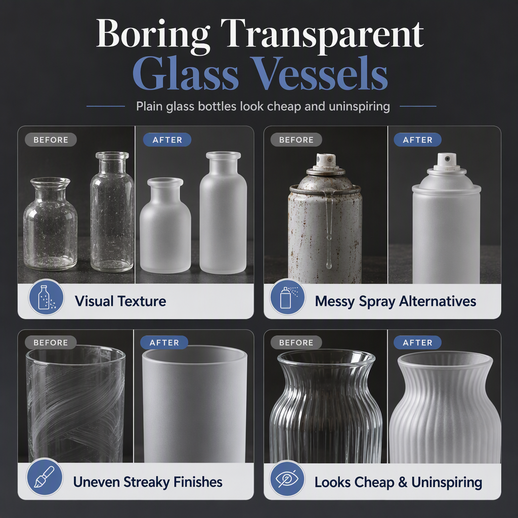 🔥50 % DE RÉDUCTION MAINTENANT ! Peinture pour verre dépoli à faire soi-même pour vases en verre – Revêtement mat translucide, peinture effet givré sans traces pour la décoration intérieure et les loisirs créatifs en verre.