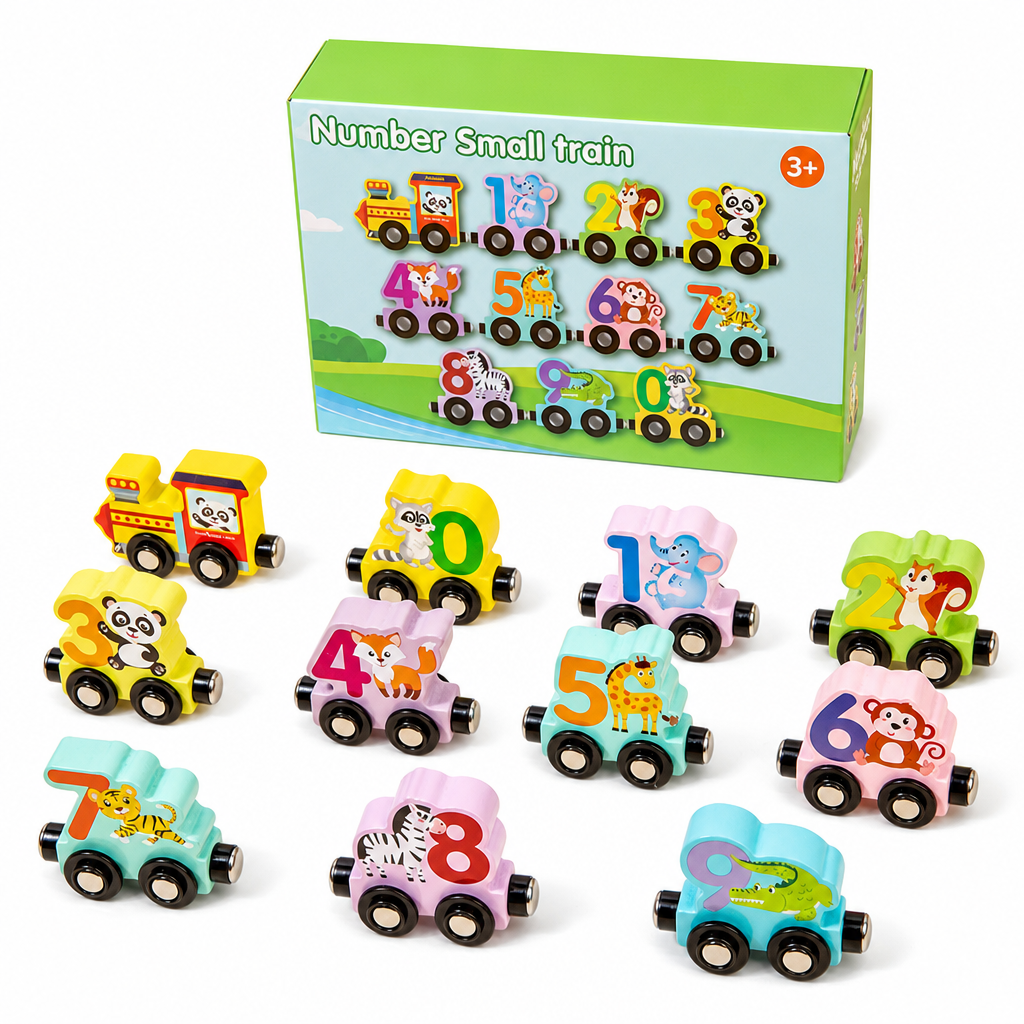 🚂 PROMO FLASH : 50% DE RÉDUCTION ! Train Magnétique à Chiffres en Bois Naturel pour Enfants – Jeu Éducatif Montessori for un Apprentissage Ludique des Nombres, Couleurs et Motricité Fine ✨