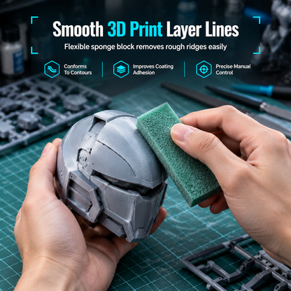 🖨️🔥-50% ! Bloc éponge ponçage et polissage pour impressions 3D, finition lisse sans effort✨