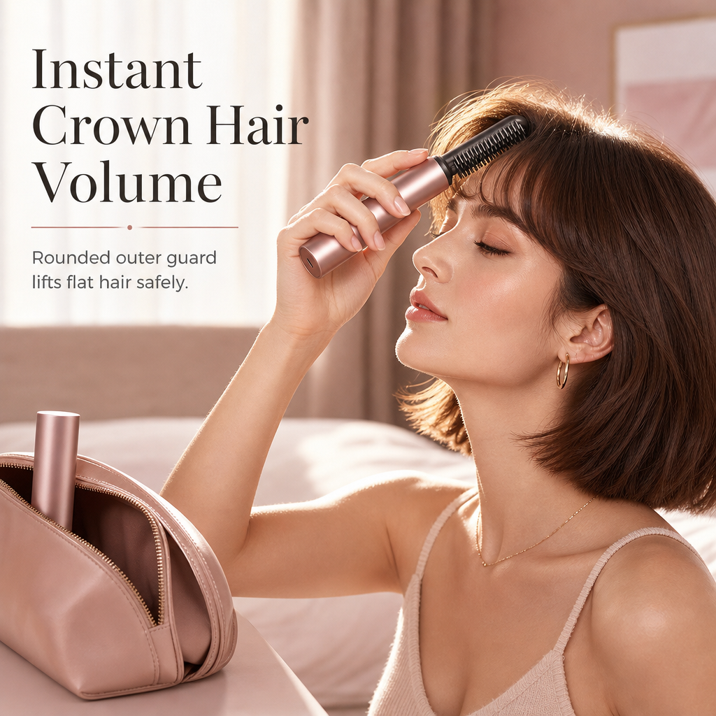Mini-brosse lissante sans fil chauffante, peigne coiffant portable et rechargeable pour la frange et pour donner du volume