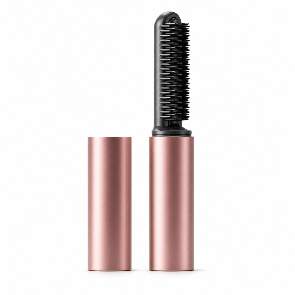 Mini-brosse lissante sans fil chauffante, peigne coiffant portable et rechargeable pour la frange et pour donner du volume