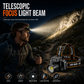 Lampe frontale rechargeable ultra-lumineuse avec capteur de mouvement, zoom et longue autonomie, idéale pour la pêche et l'alpinisme en extérieur.