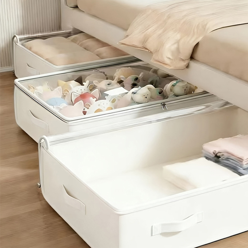 Sac de rangement pliable sous le lit avec fermeture éclair