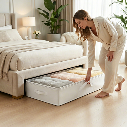 Sac de rangement pliable sous le lit avec fermeture éclair