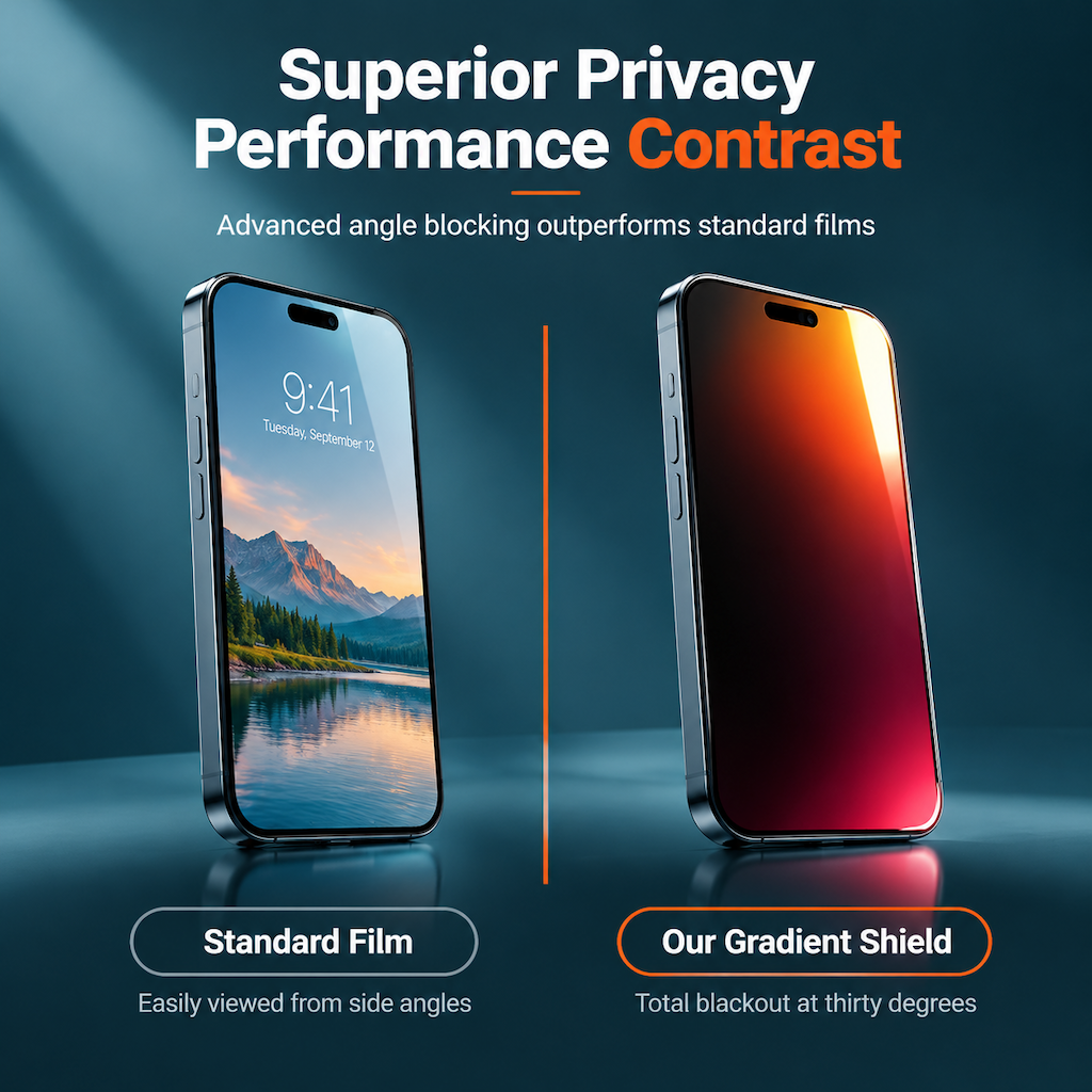 Gradient Privacy Hydrogel Screen Protector Colorful Anti TPU Film with Easy Installation Positioning Sticker Compatible with 18 Pro Max 17 Air 16 15 14 Series