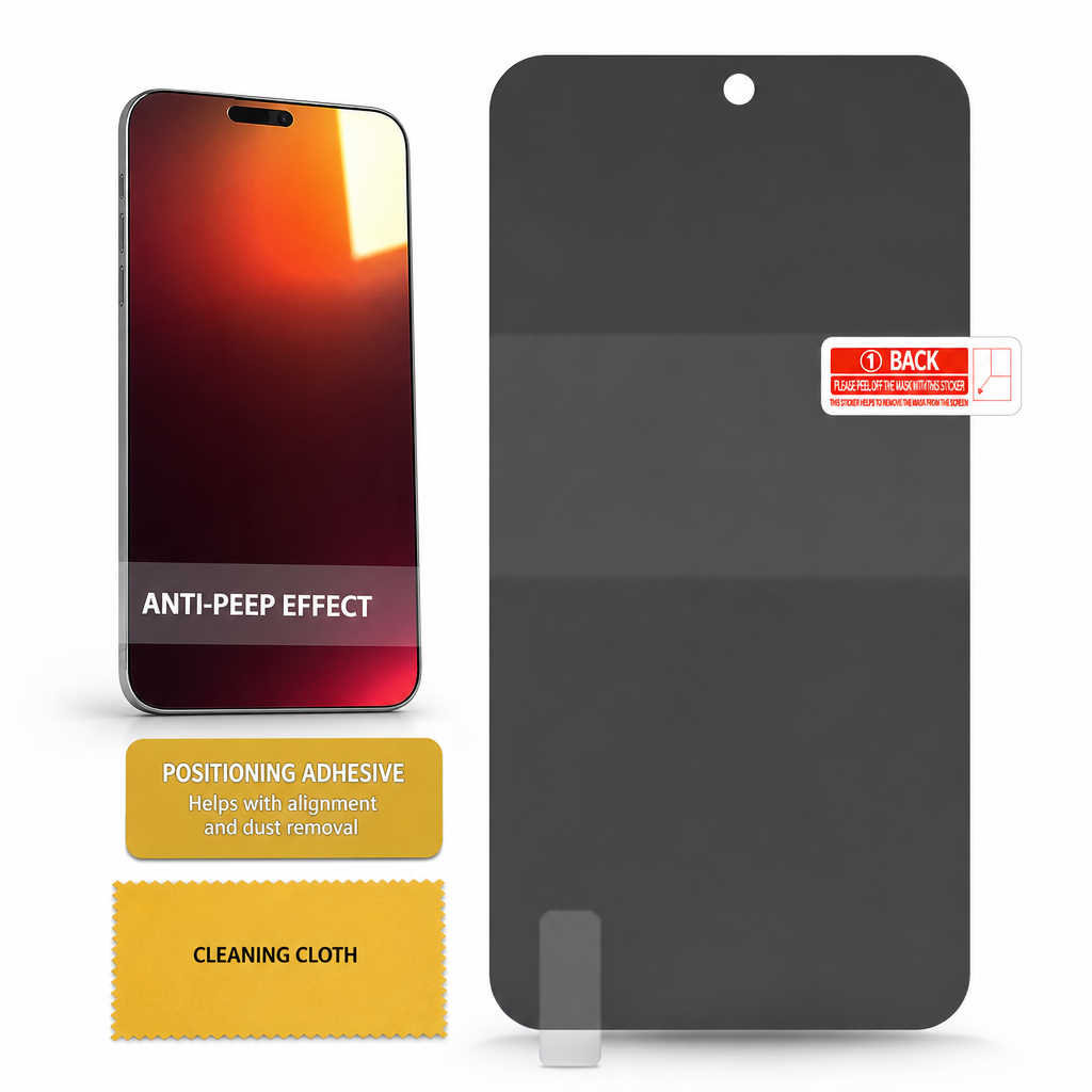 Gradient Privacy Hydrogel Screen Protector Colorful Anti TPU Film with Easy Installation Positioning Sticker Compatible with 18 Pro Max 17 Air 16 15 14 Series