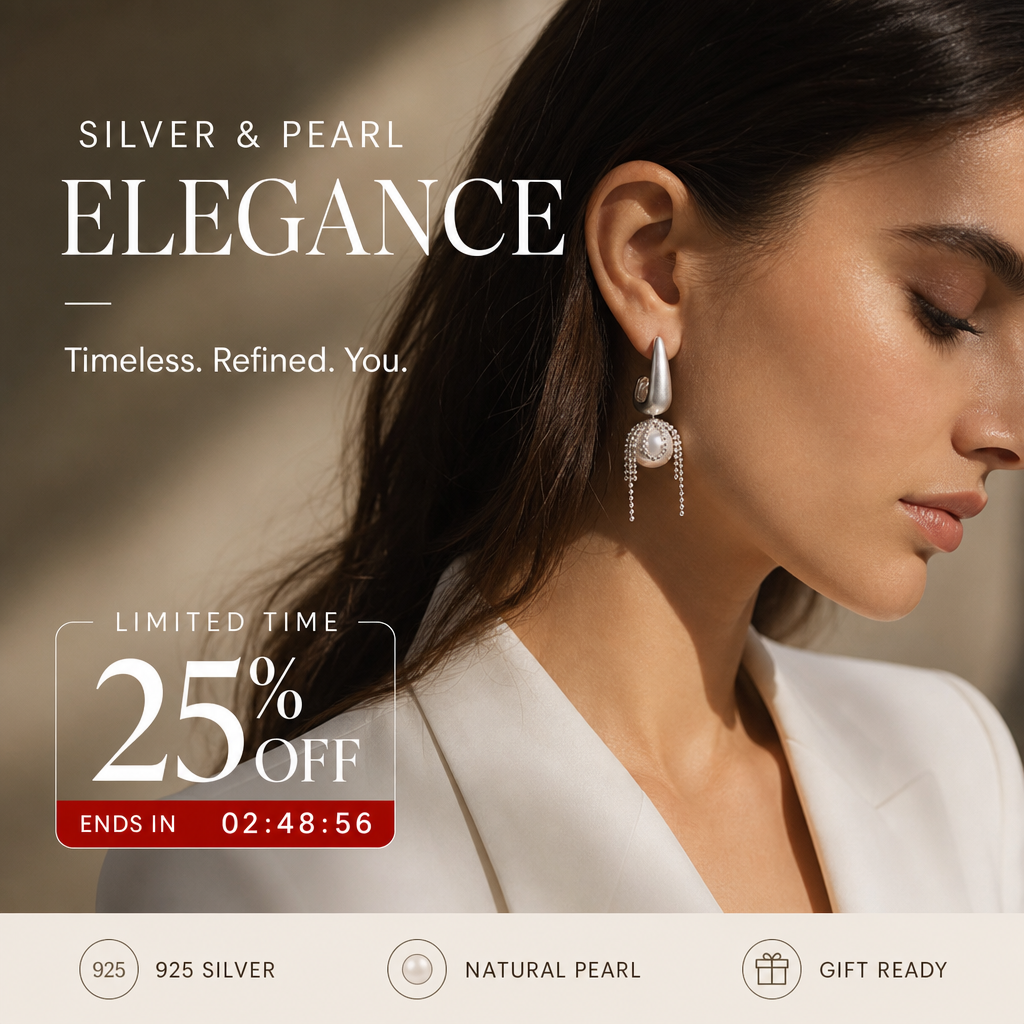 Boucles d'oreilles puces à franges de perles romantiques françaises