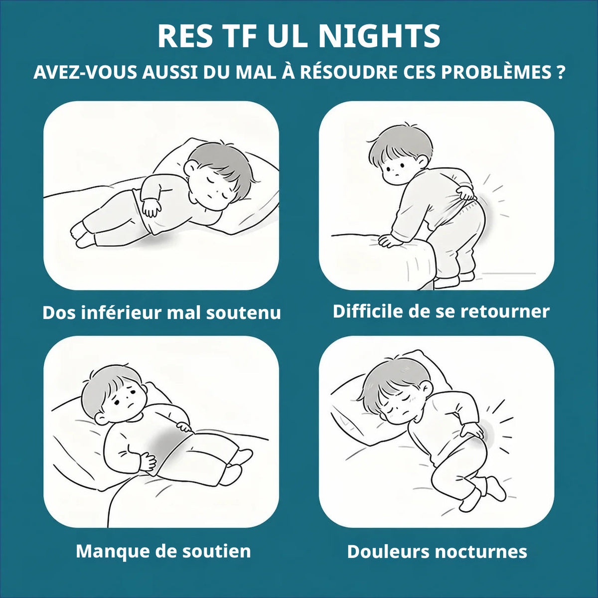 Oreiller ergonomique de soutien lombaire enveloppant